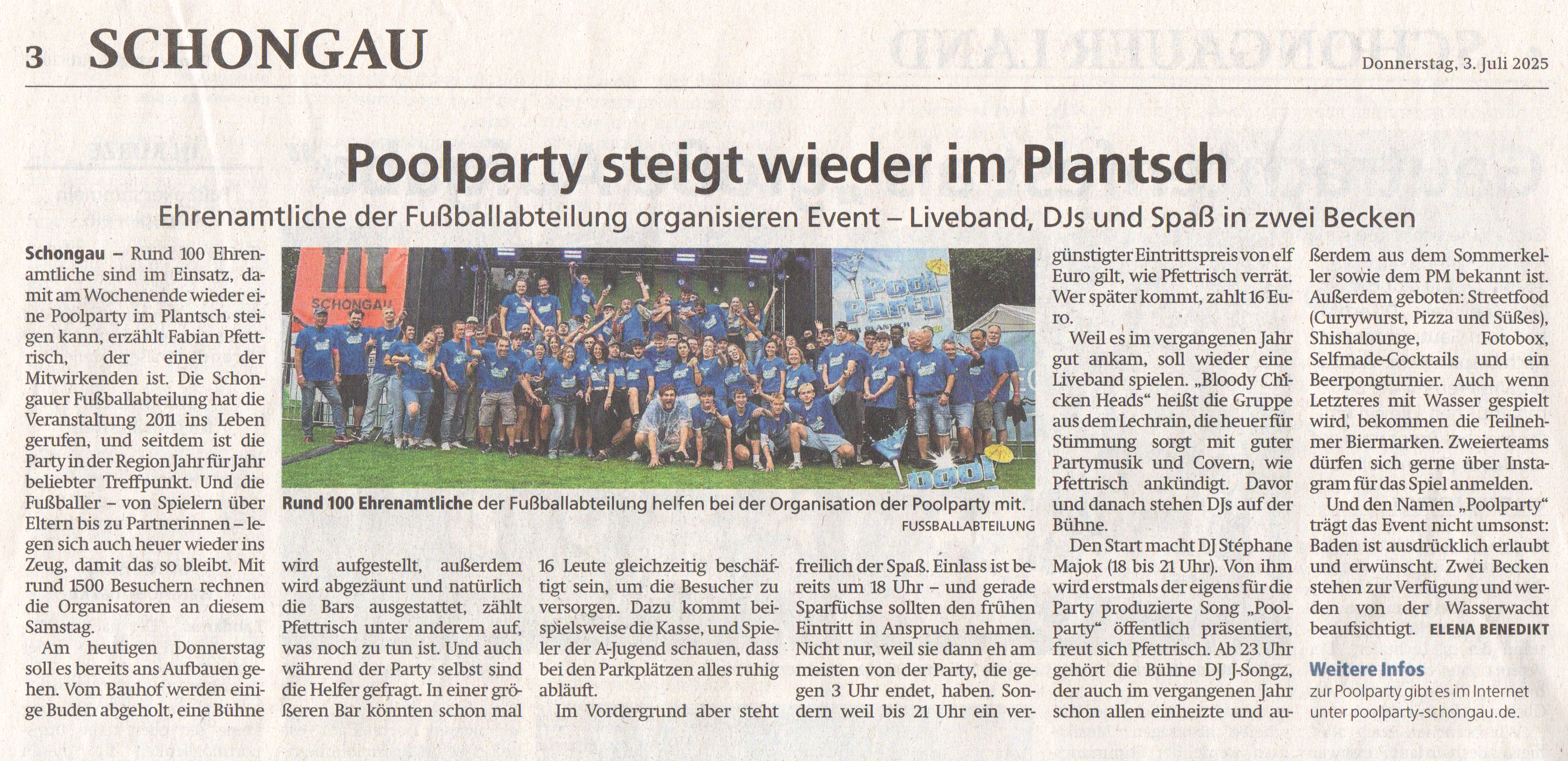 Pressevorschau Schongauer Nachrichten Poolparty 25